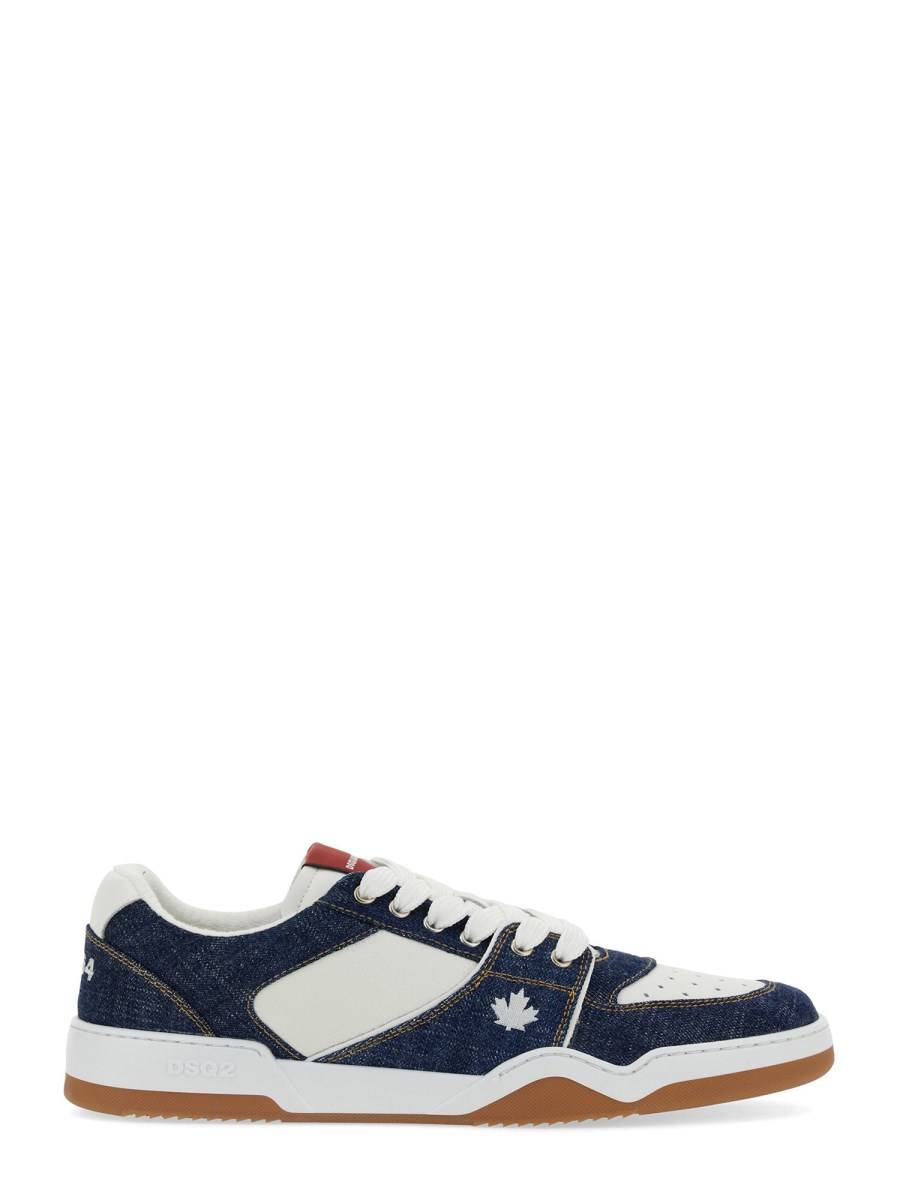 DSQUARED SNEAKER SPIKER IN DENIM E PELLE