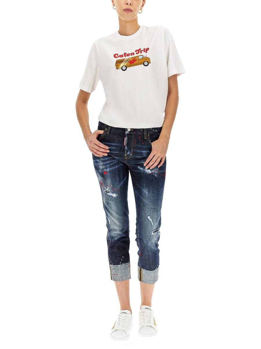 DSQUARED T-SHIRT "CATEN TRIP RANNY" IN COTONE