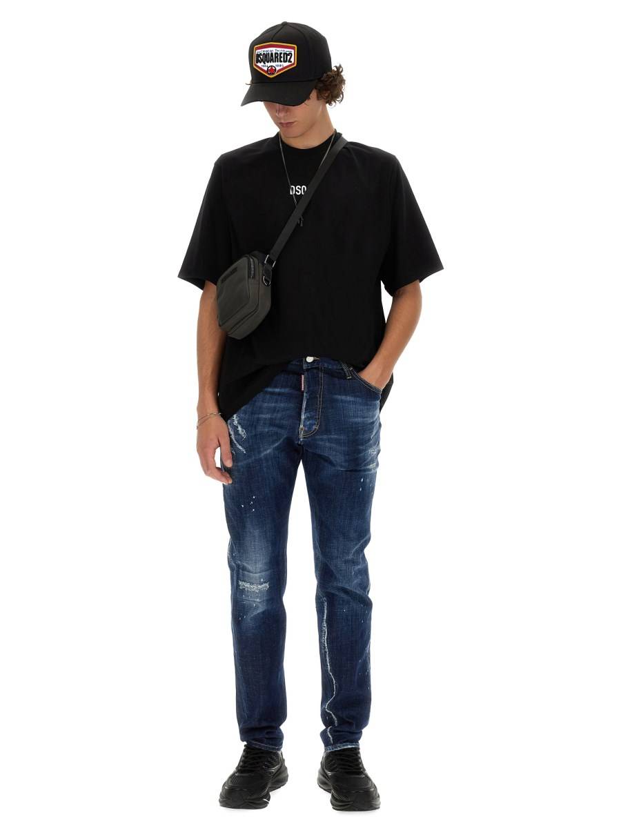 DSQUARED T-SHIRT "DSQ2" LOOSE FIT IN JERSEY COTONE