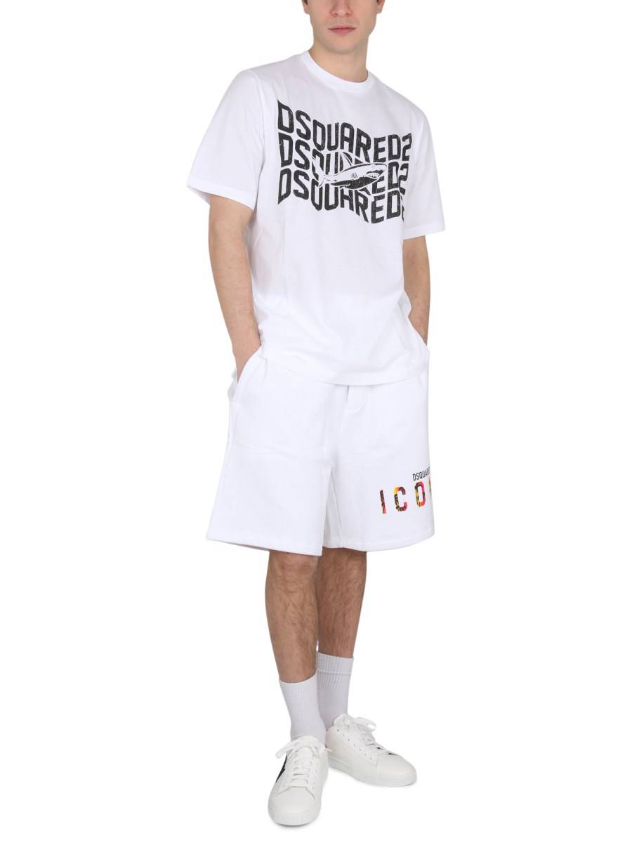 DSQUARED T-SHIRT IN COTONE CON STAMPA LOGO