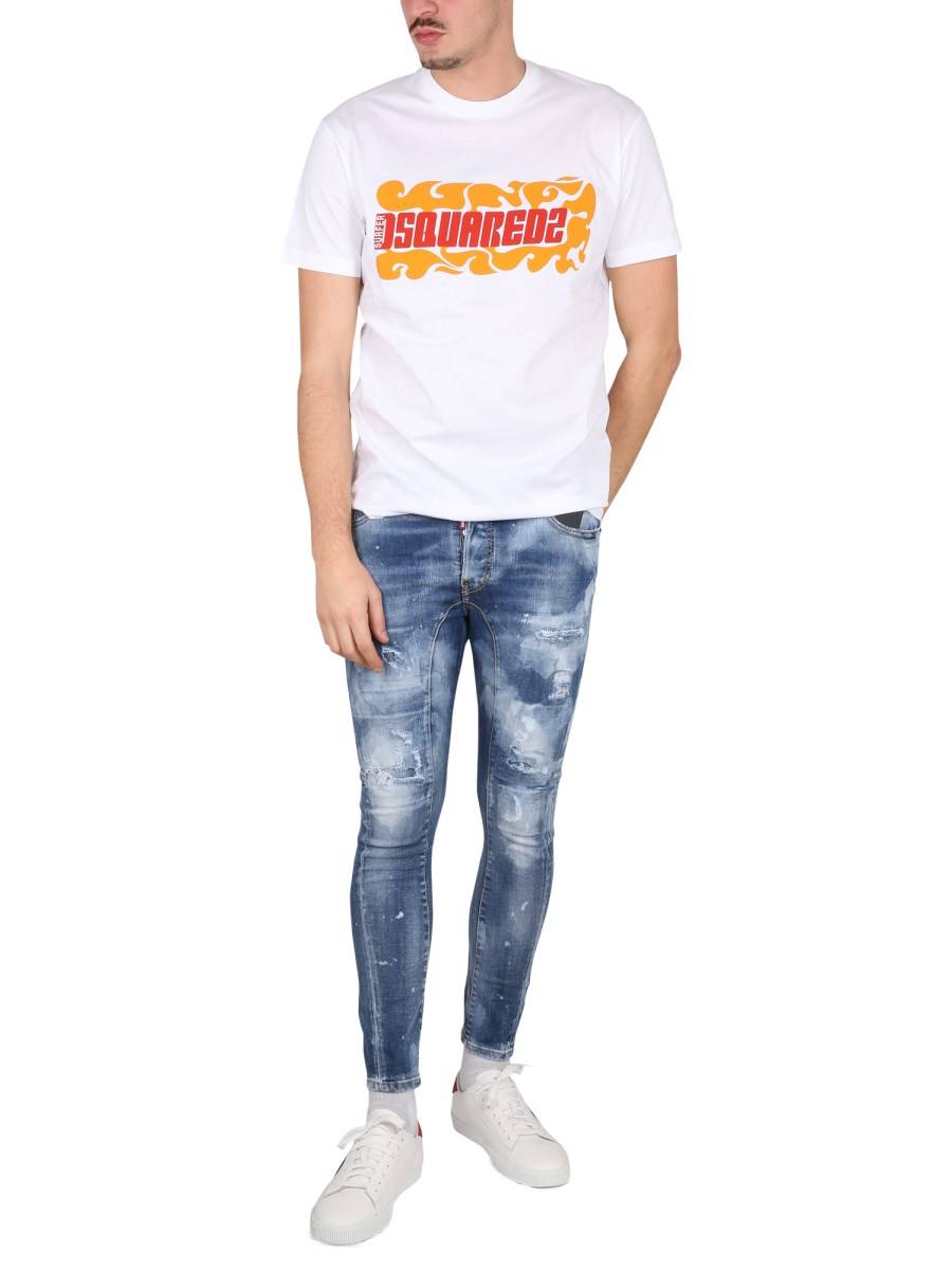 DSQUARED T-SHIRT IN COTONE CON STAMPA LOGO