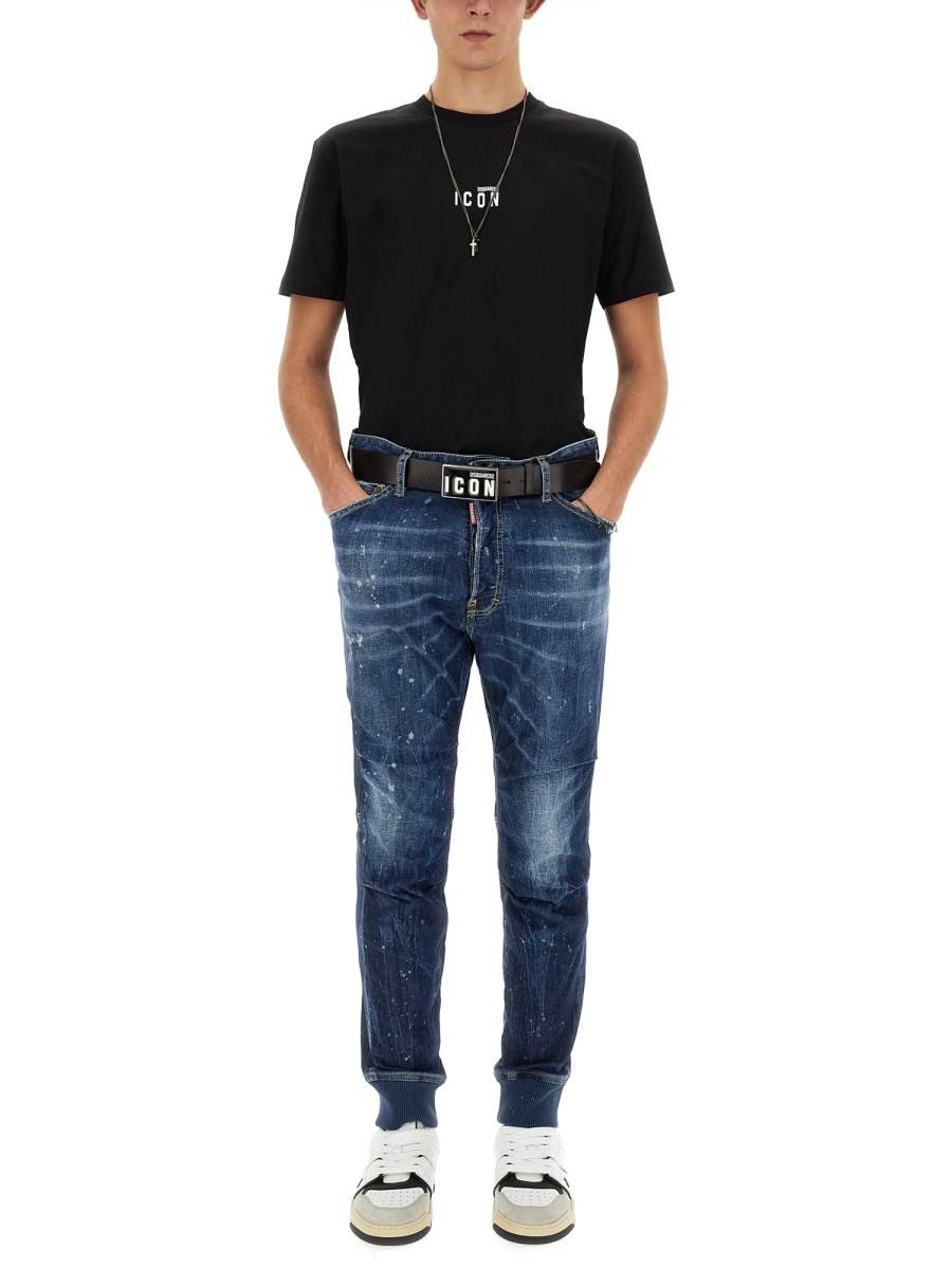 DSQUARED T-SHIRT IN COTONE CON STAMPA LOGO