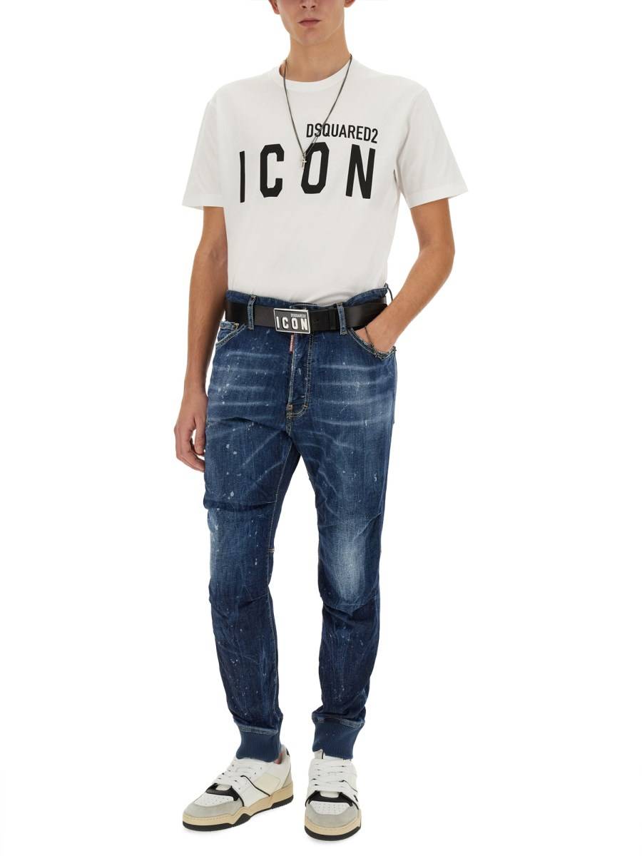 DSQUARED T-SHIRT IN COTONE CON STAMPA LOGO