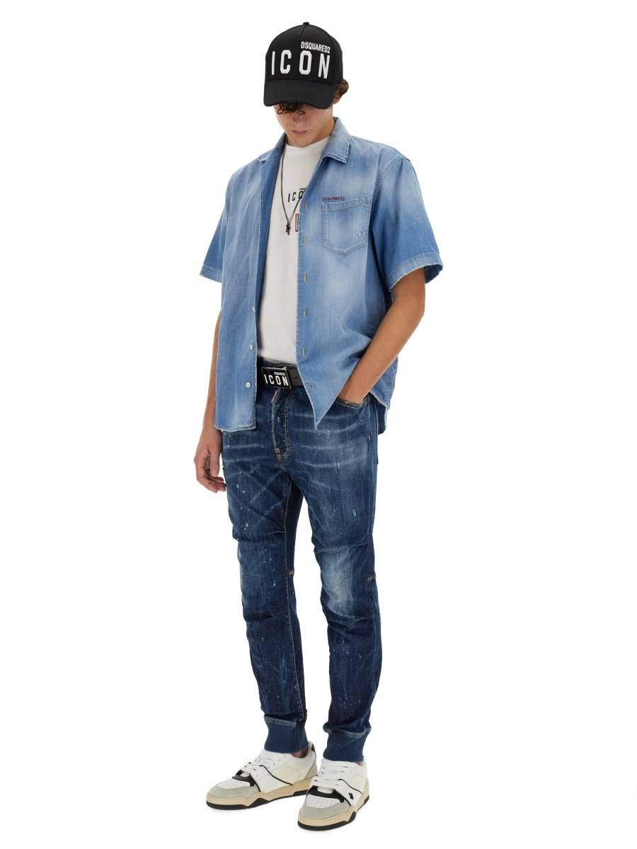 DSQUARED T-SHIRT IN COTONE CON STAMPA LOGO