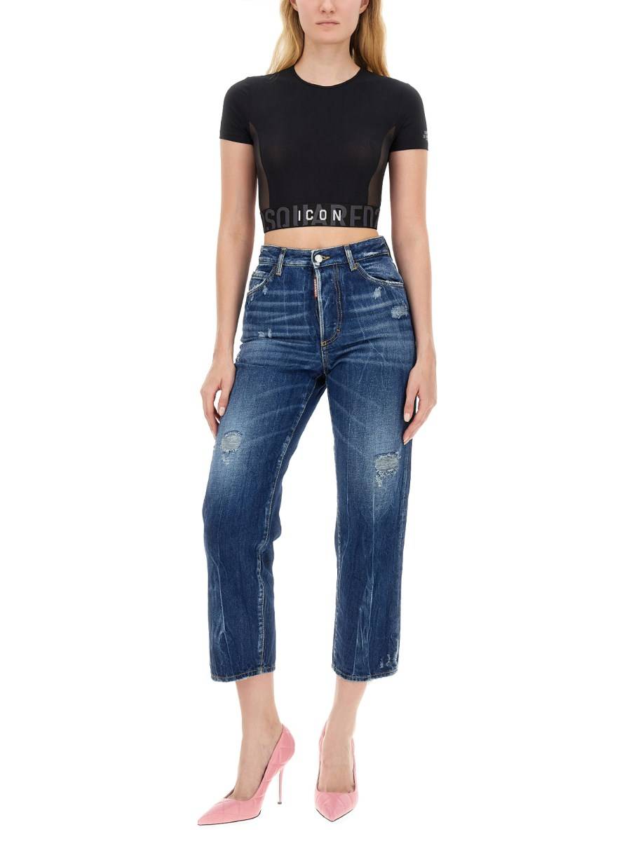 DSQUARED TOP IN NYLON CON LOGO
