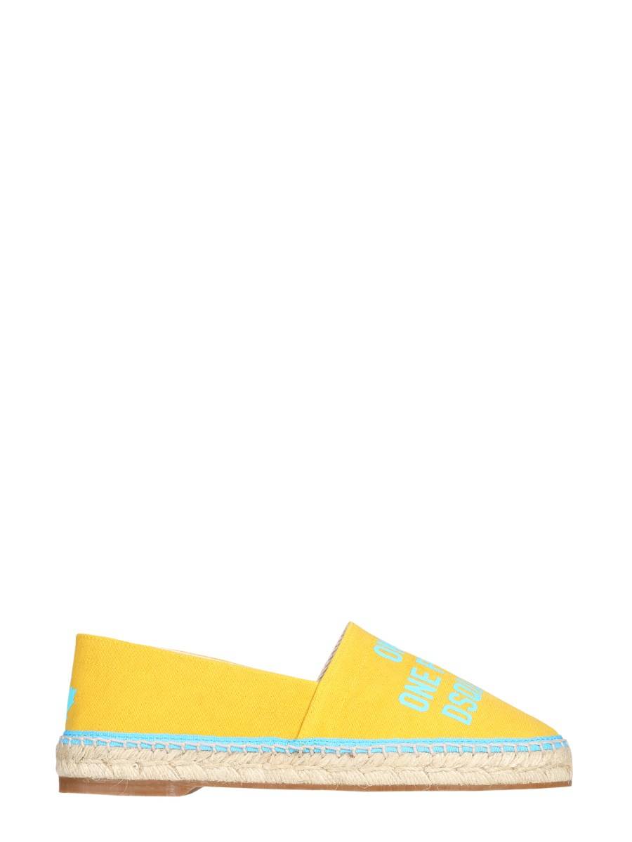 DSQUARED ESPADRILLA IN CANVAS ORGANICO CON STAMPA ONE LIFE ONE PLANET