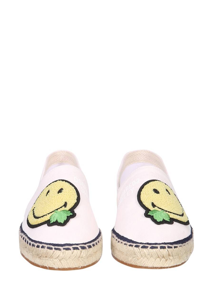 DSQUARED ESPADRILLA IN CANVAS ORGANICO CON STAMPA SMILEY