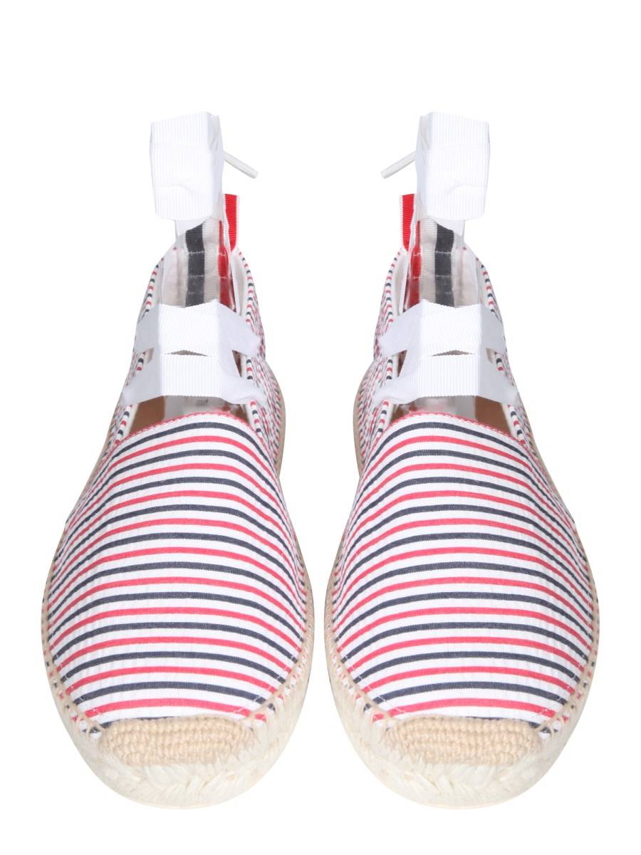 THOM BROWNE ESPADRILLA IN COTONE SEERSUCKER A RIGHE