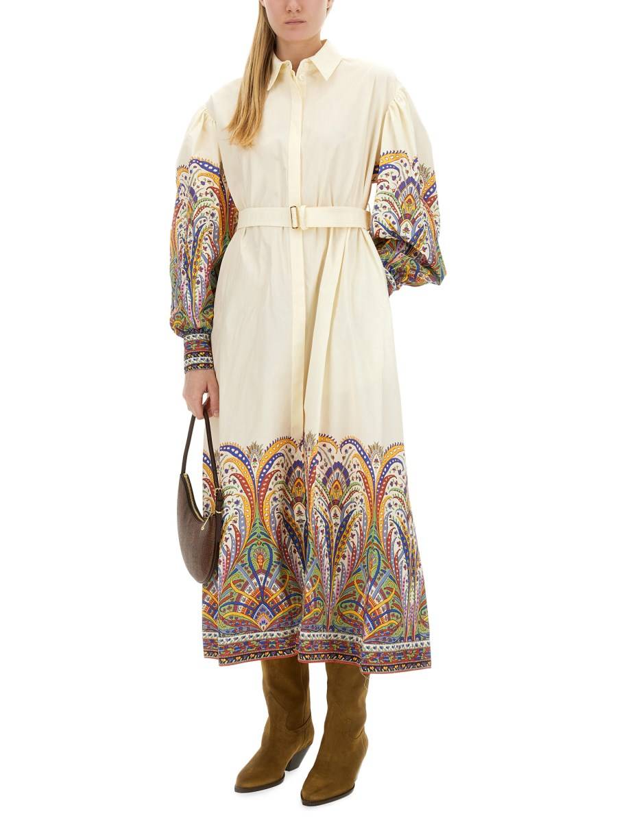 ETRO ABITO CHEMISIER IN COTONE STAMPATO