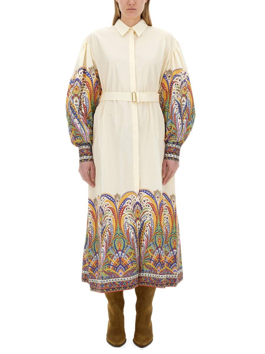 ETRO ABITO CHEMISIER IN COTONE STAMPATO