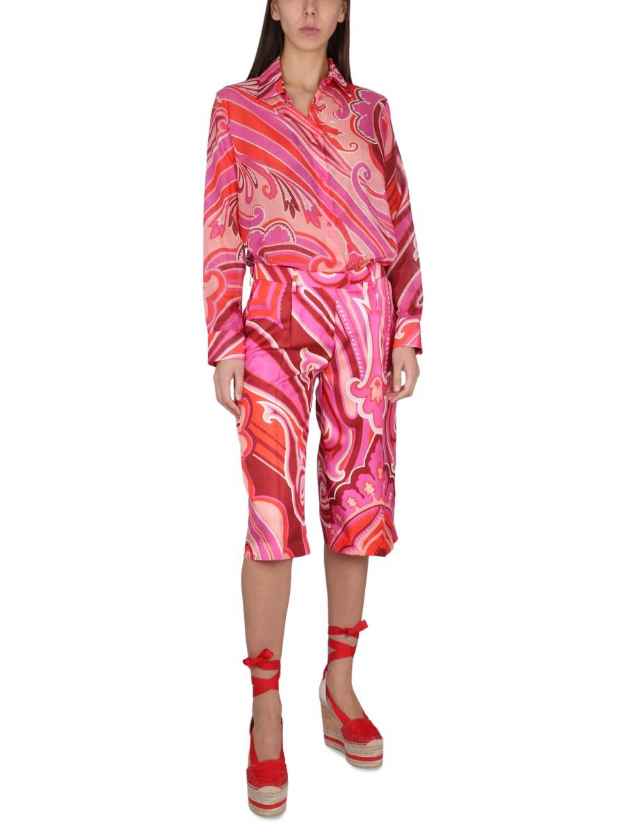 ETRO BERMUDA IN SETA E COTONE