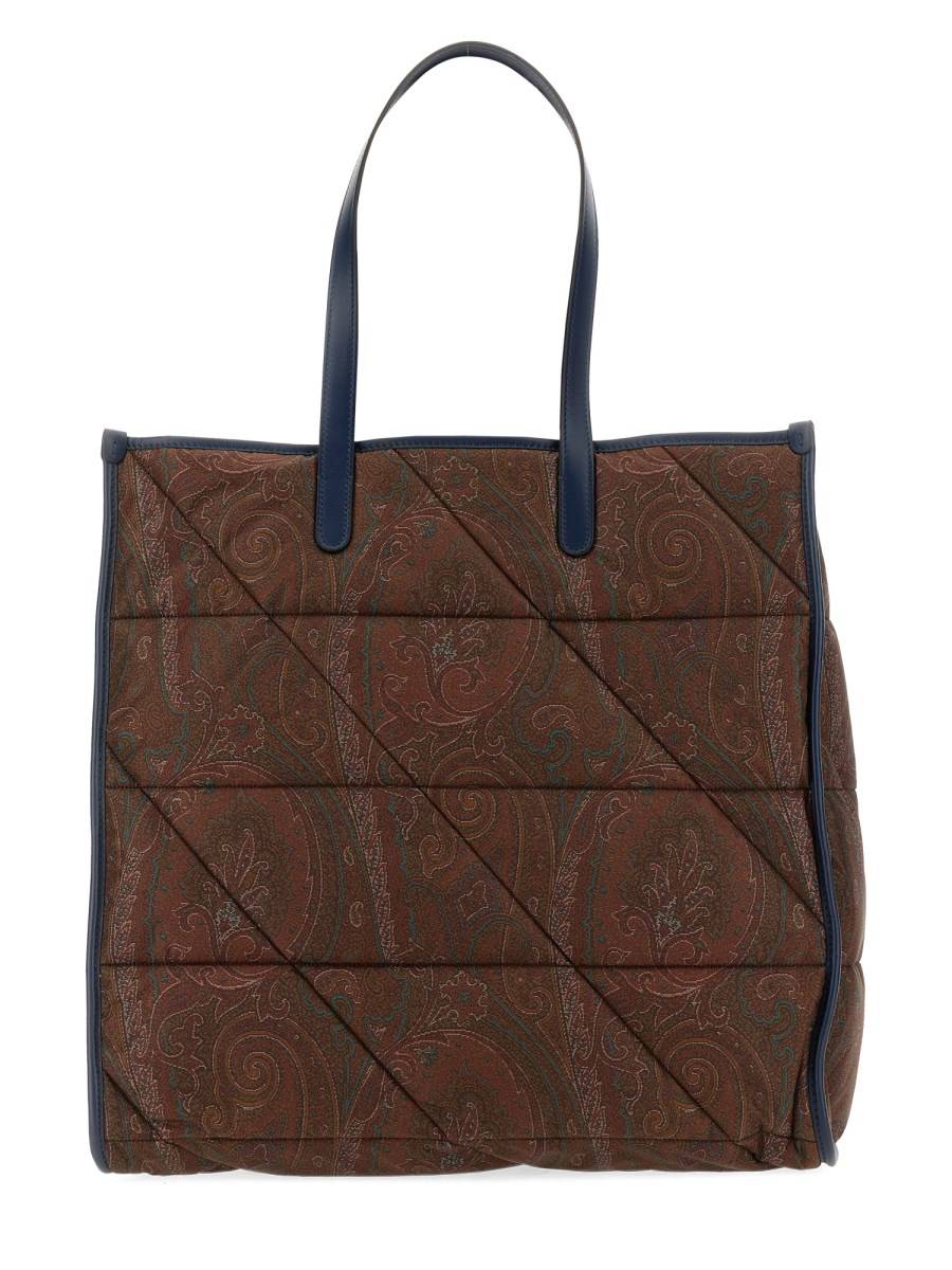 ETRO BORSA A SPALLA CON RICAMO LOGO IN NYLON