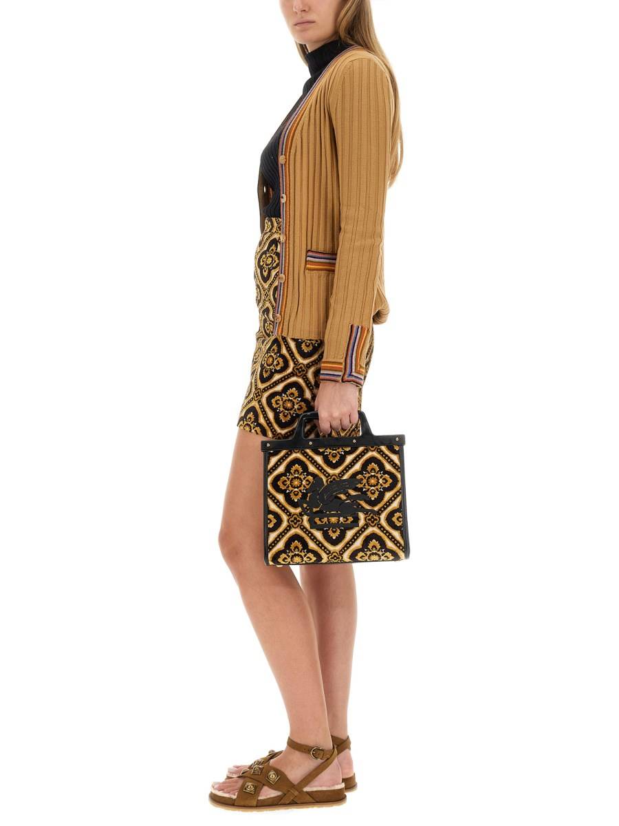 ETRO CARDIGAN IN LANA CON SCOLLO A V