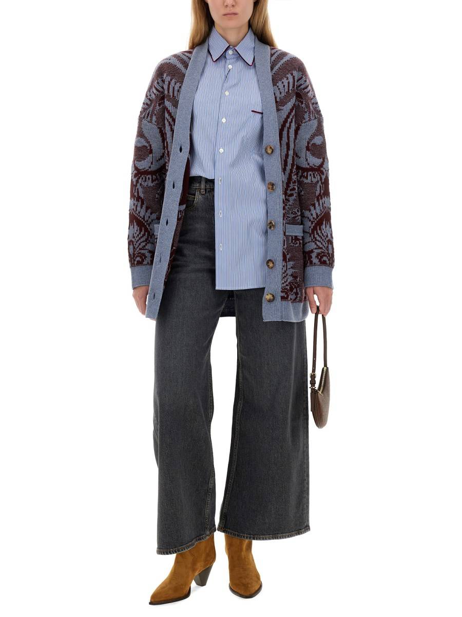 ETRO CARDIGAN IN LANA JACQUARD