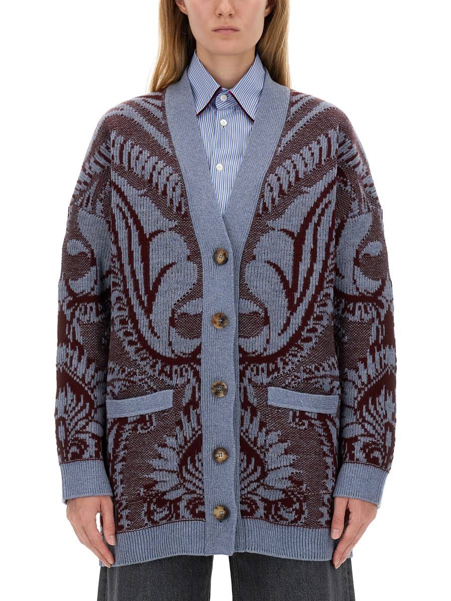 ETRO CARDIGAN IN LANA JACQUARD