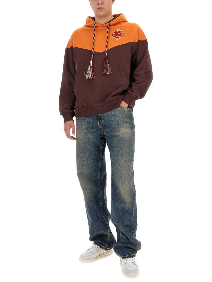 ETRO FELPA IN COTONE CON CAPPUCCIO E LOGO