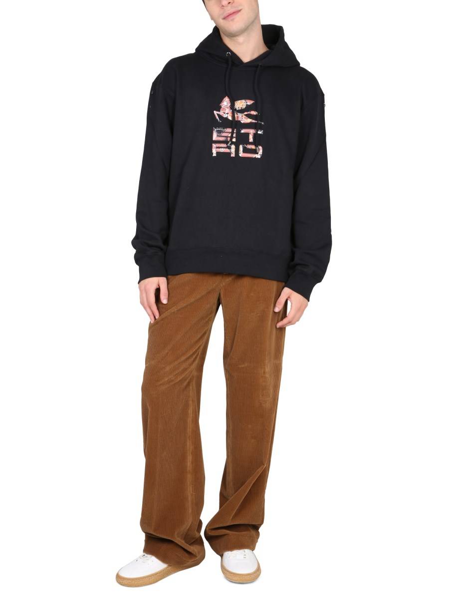 ETRO FELPA IN COTONE CON PATCH LOGO