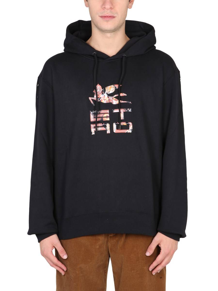 ETRO FELPA IN COTONE CON PATCH LOGO
