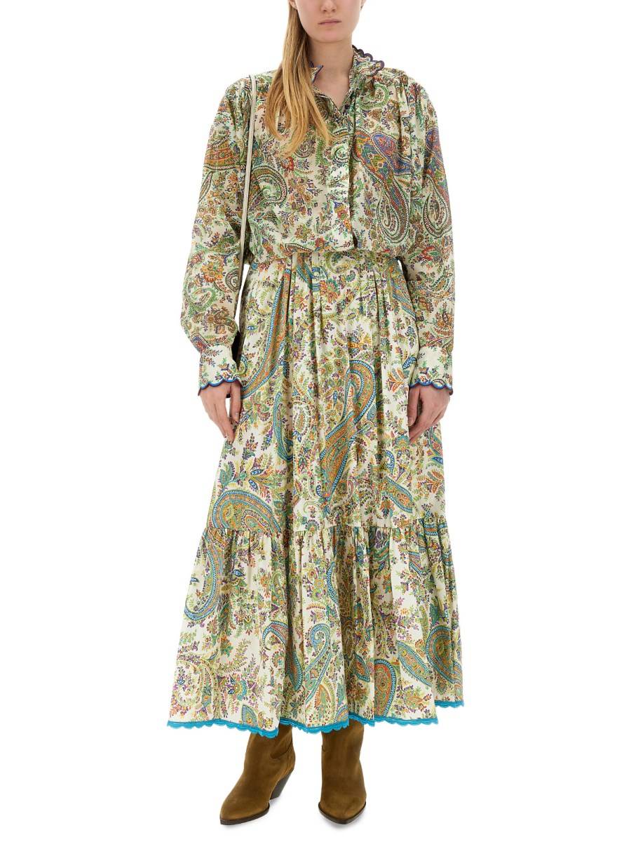 ETRO GONNA LUNGA CON STAMPA PAISLEY IN COTONE