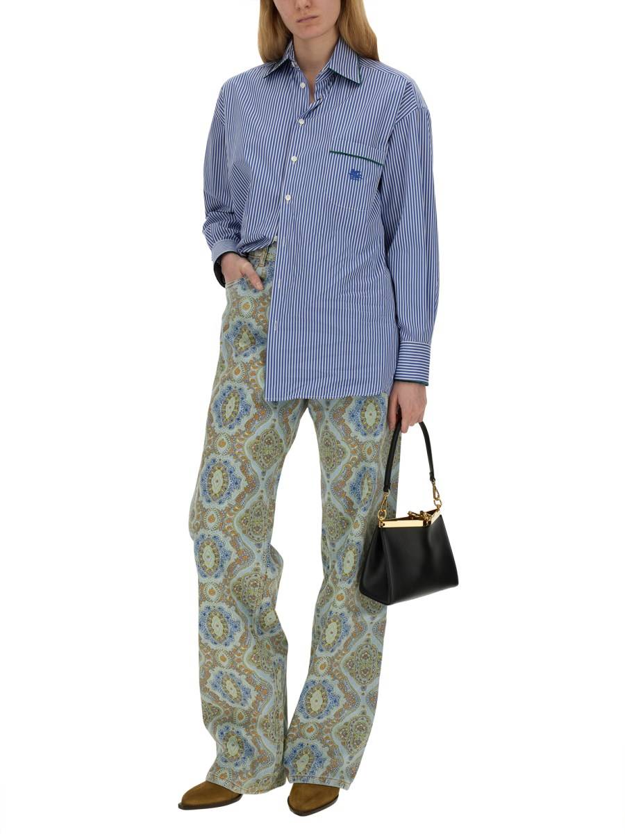 ETRO JEANS CON STAMPA PAISLEY IN DENIM DI COTONE