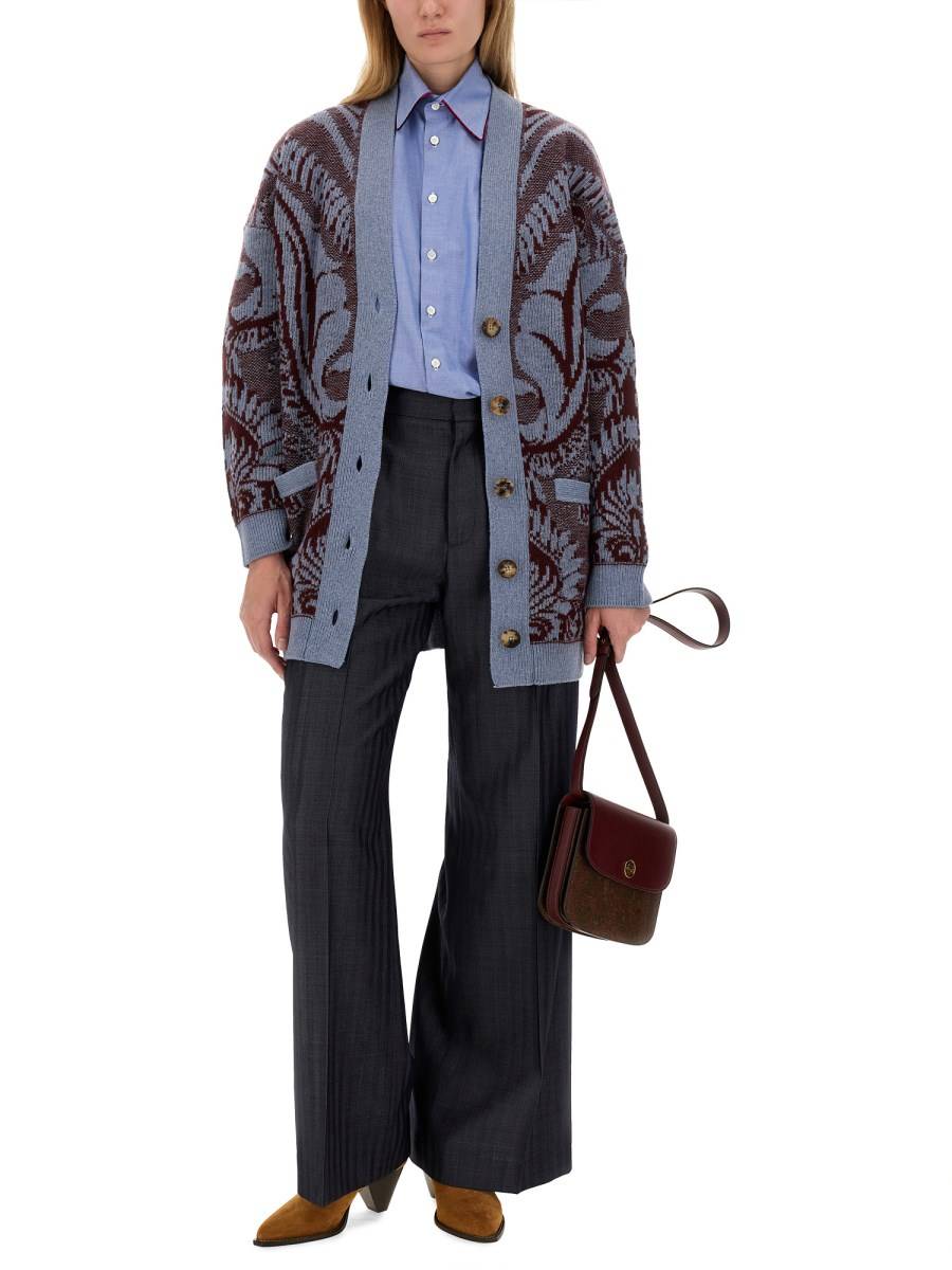 ETRO PANTALONE JACQUARD IN LANA E COTONE
