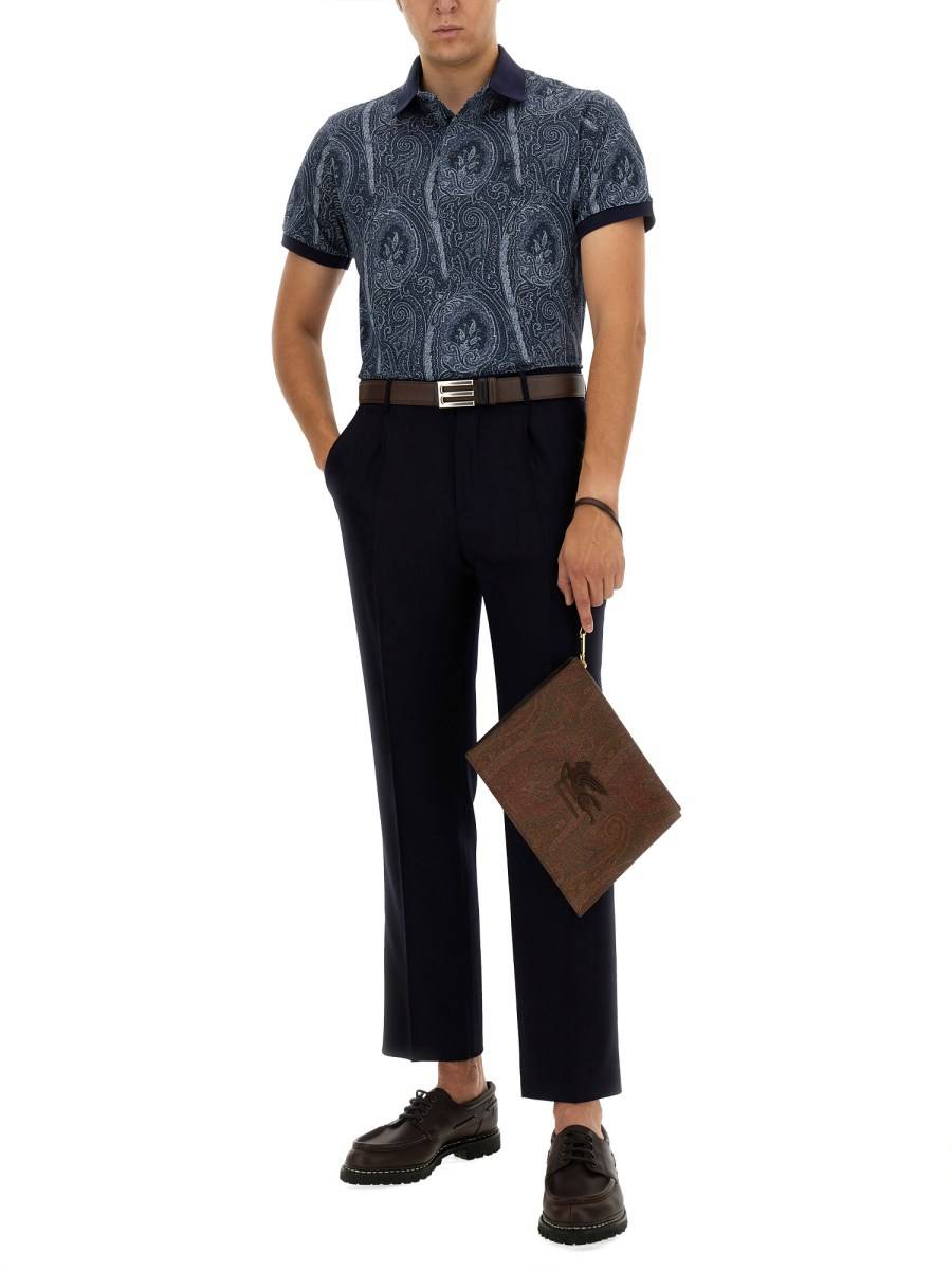 ETRO POLO IN COTONE CON STAMPA