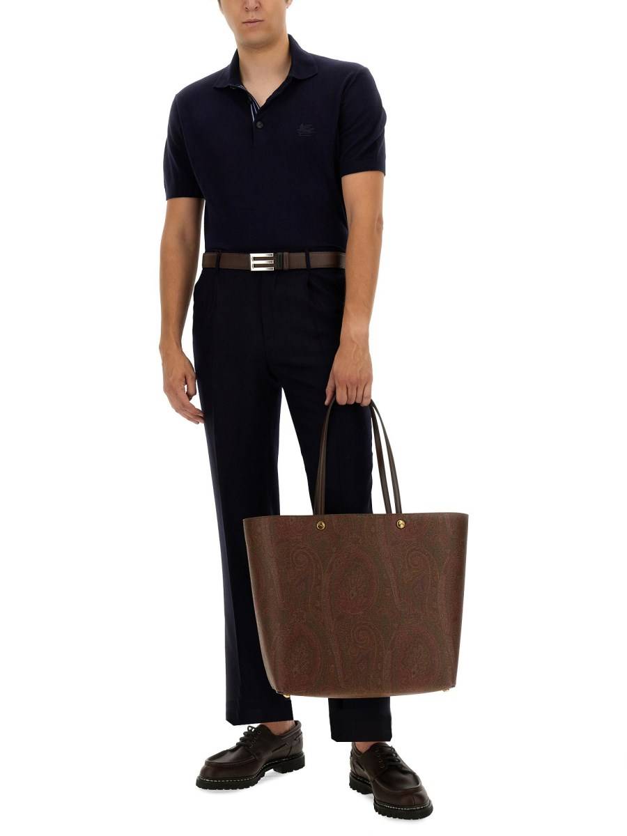 ETRO POLO IN MAGLIA CON RICAMO PEGASO