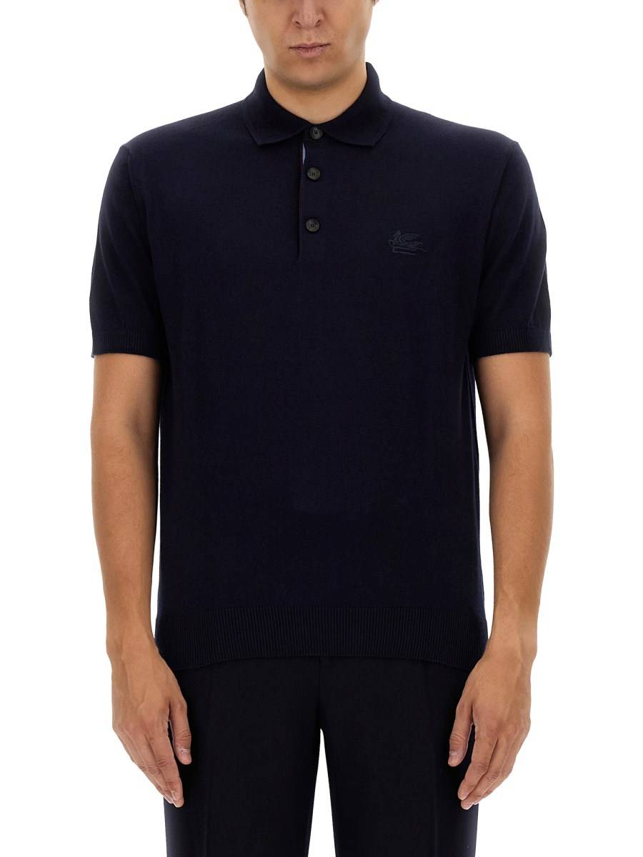 ETRO POLO IN MAGLIA CON RICAMO PEGASO
