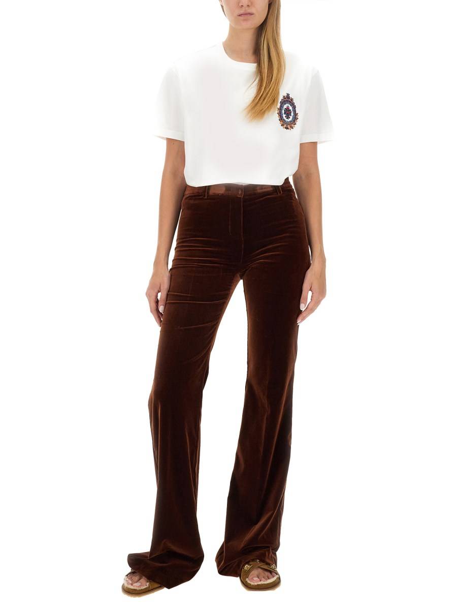 ETRO T-SHIRT IN JERSEY DI COTONE CON RICAMO LOGO