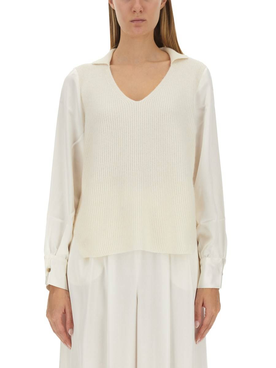 FABIANA FILIPPI MAGLIA IN LANA CON SCOLLO A V