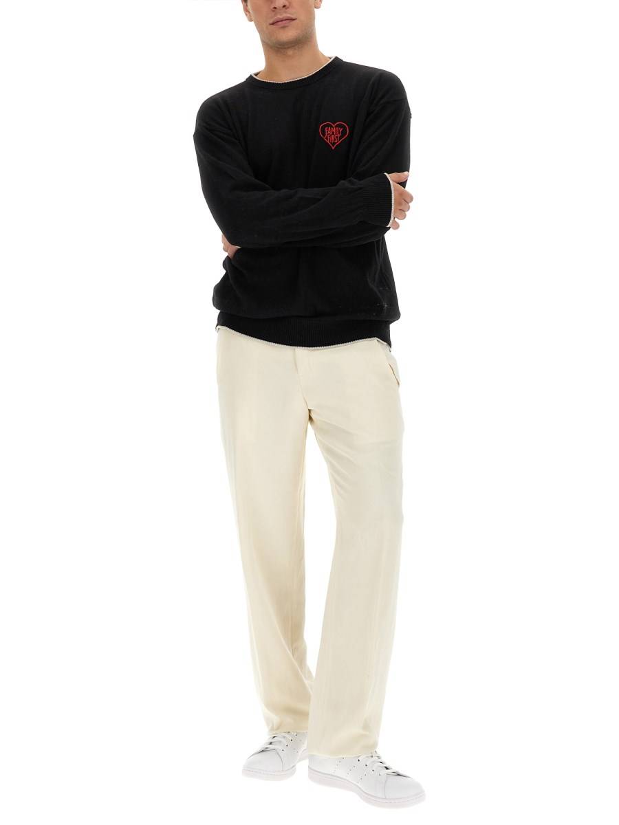 FAMILY FIRST MAGLIA IN CASHMERE CON LOGO