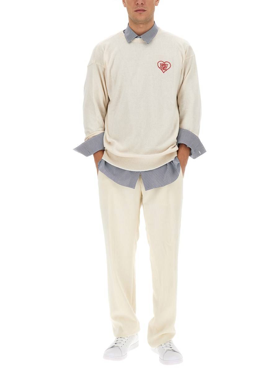 FAMILY FIRST MAGLIA IN CASHMERE CON LOGO