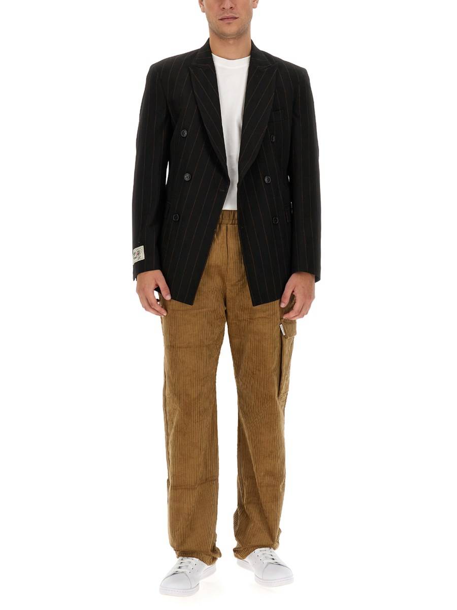 FAMILY FIRST PANTALONE CARGO IN VELLUTO
