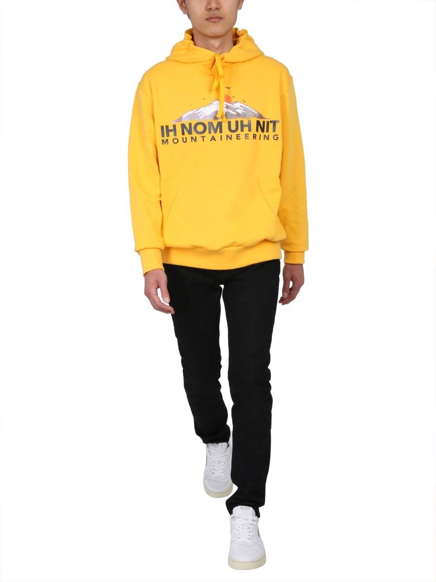 IH NOM UH NIT FELPA CON CAPPUCCIO IN JERSEY DI COTONE CON LOGO