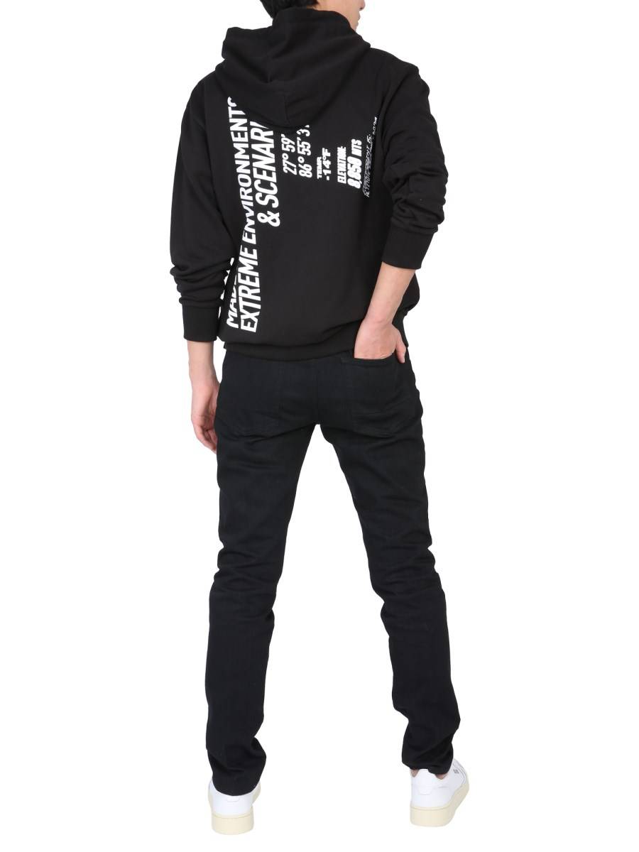 IH NOM UH NIT FELPA CON CAPPUCCIO IN JERSEY DI COTONE CON LOGO