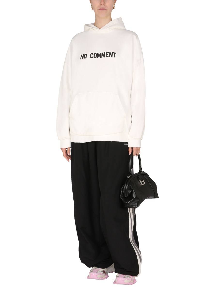 BALENCIAGA FELPA CON CAPPUCCIO NO COMMENT WIDE FIT IN PILE