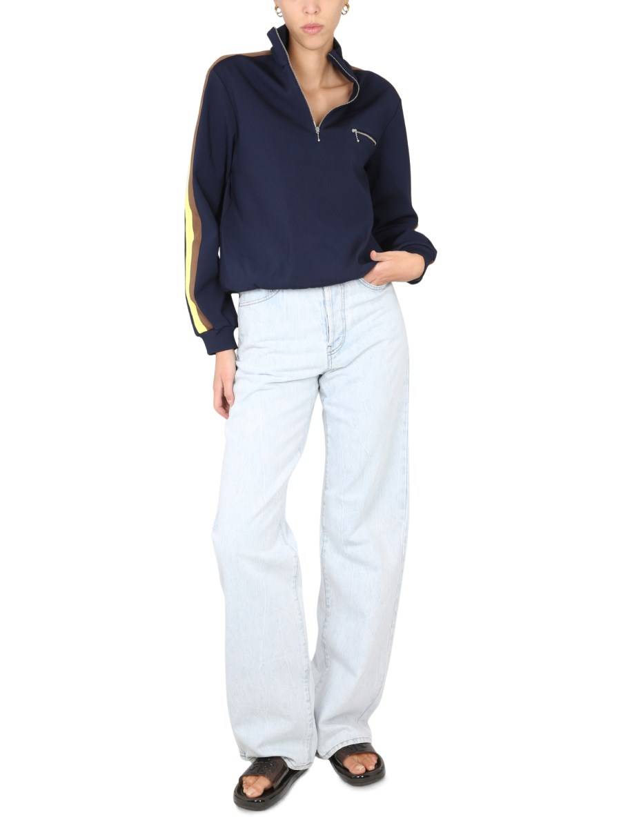 TORY BURCH FELPA CON ZIP SUL DAVANTI IN JERSEY TECNICO