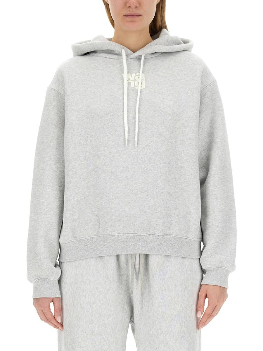 ALEXANDERWANG.T FELPA ESSENTIAL IN SPUGNA CON LOGO PUFF
