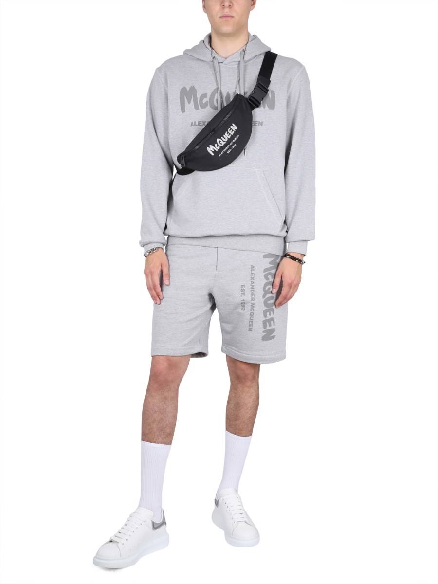 ALEXANDER McQUEEN FELPA IN COTONE CON STAMPA LOGO GRAFFITI