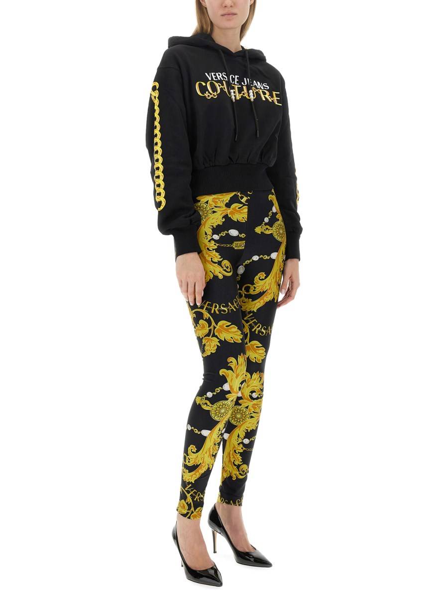 VERSACE JEANS COUTURE FELPA IN COTONE CON STAMPA LOGO