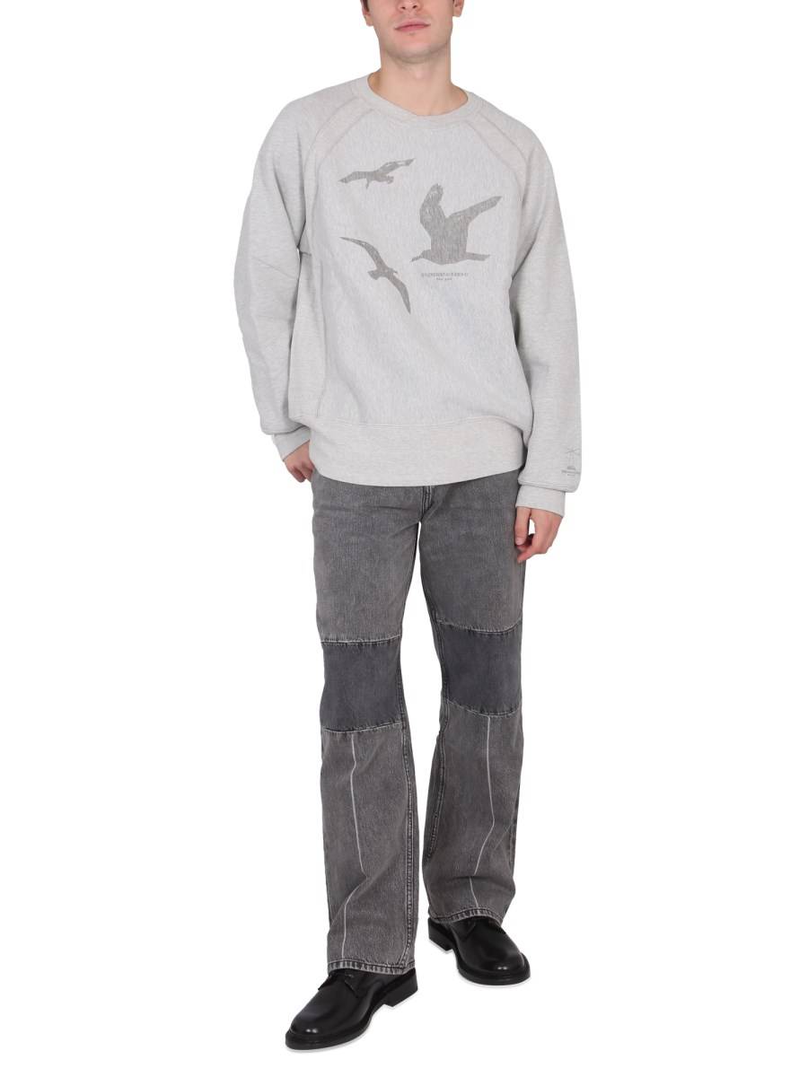 ENGINEERED GARMENTS FELPA IN FELPA DI COTONE CON STAMPA