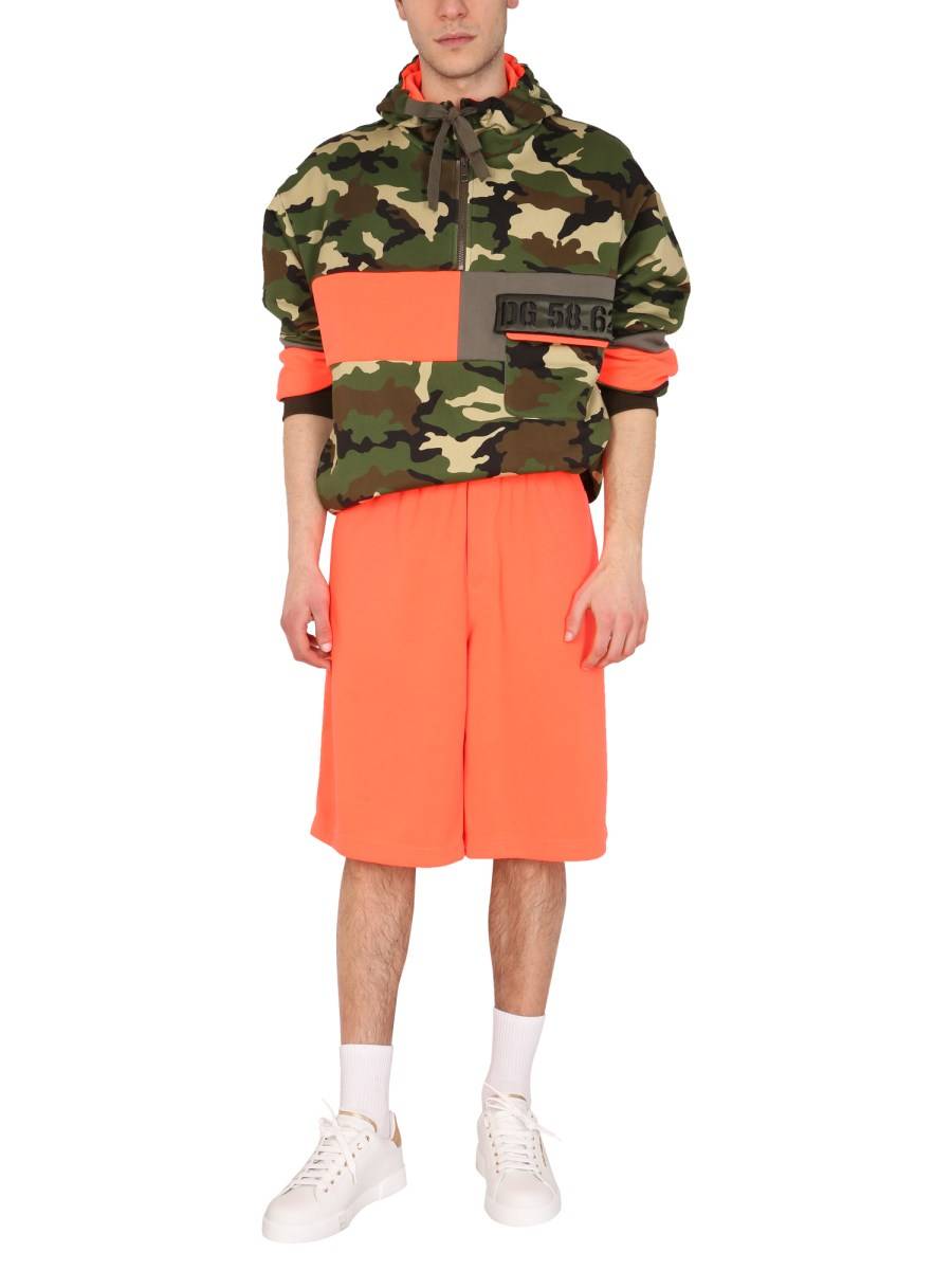 DOLCE & GABBANA FELPA IN JERSEY COTONE CON STAMPA CAMOUFLAGE