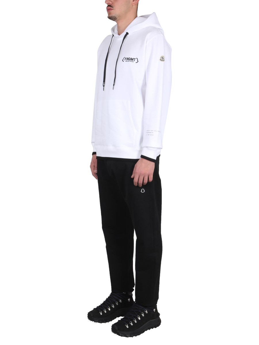 MONCLER GENIUS FELPA IN PILE DI COTONE BIOLOGICO CON CAPPUCCIO 7 MONCLER FRGMT HIROSHI FUJIWARA