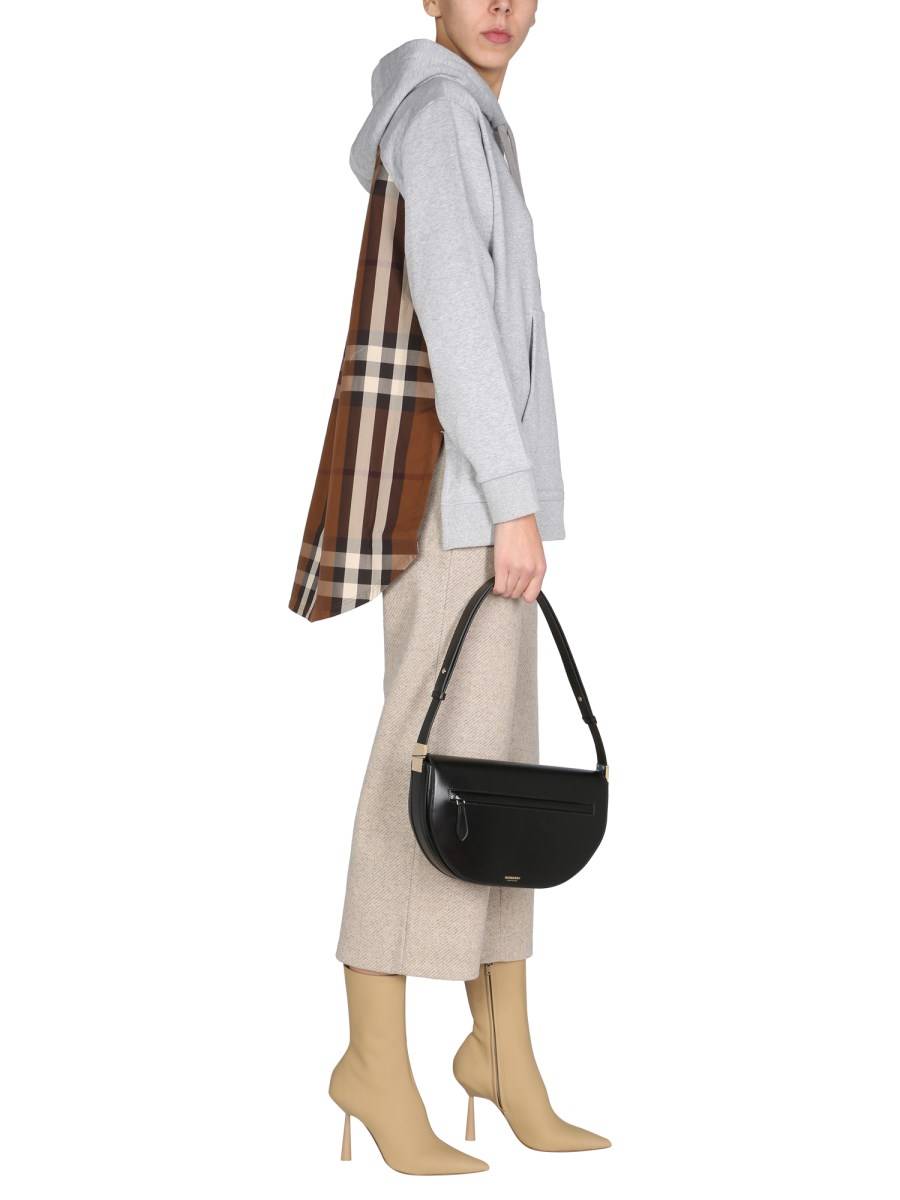BURBERRY FELPA OVERSIZE FIT IN COTONE CON PANNELLO CON MOTIVO A TARTAN