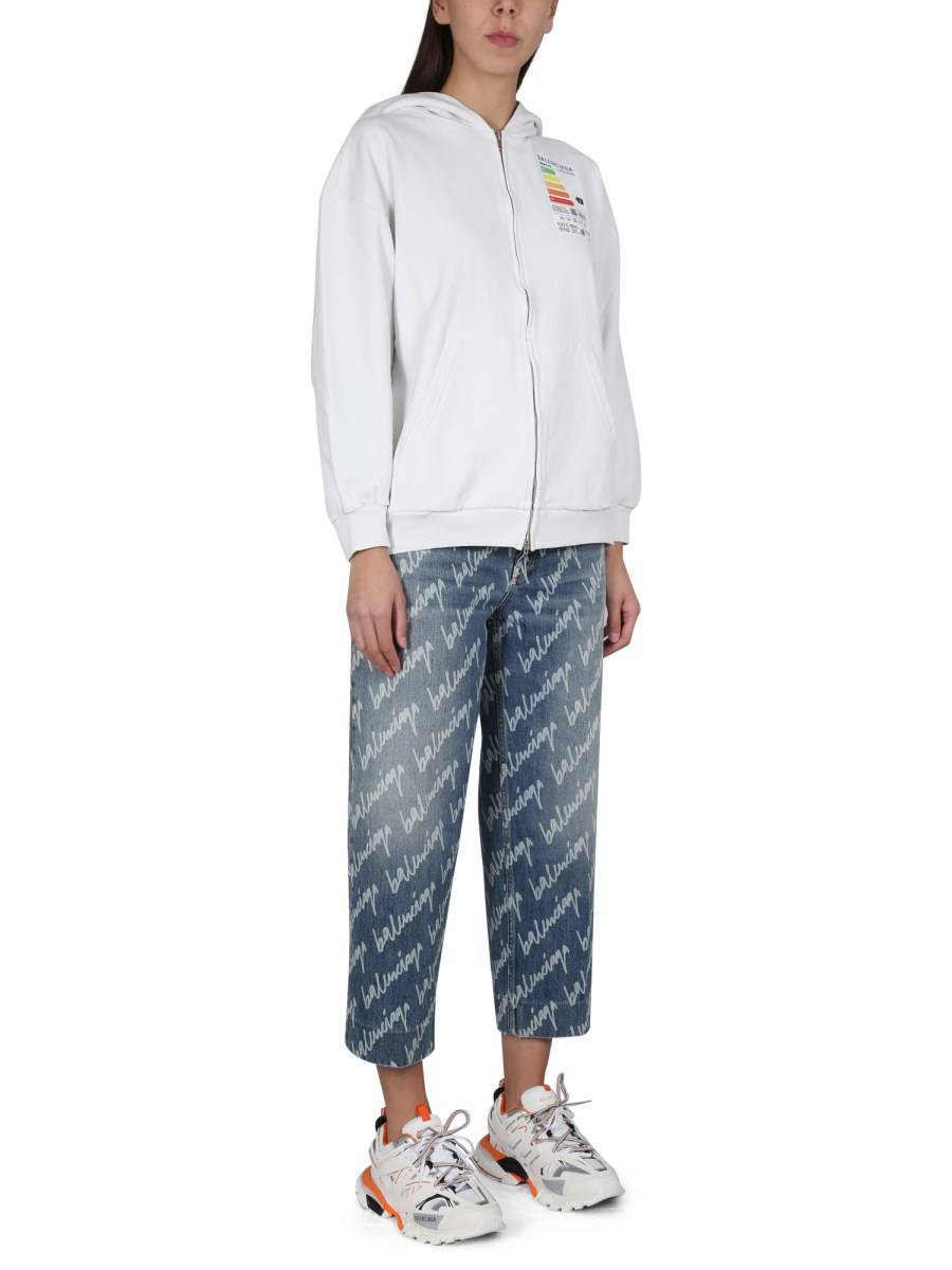 BALENCIAGA FELPA OVERSIZE IN COTONE CON PATCH ENERGY