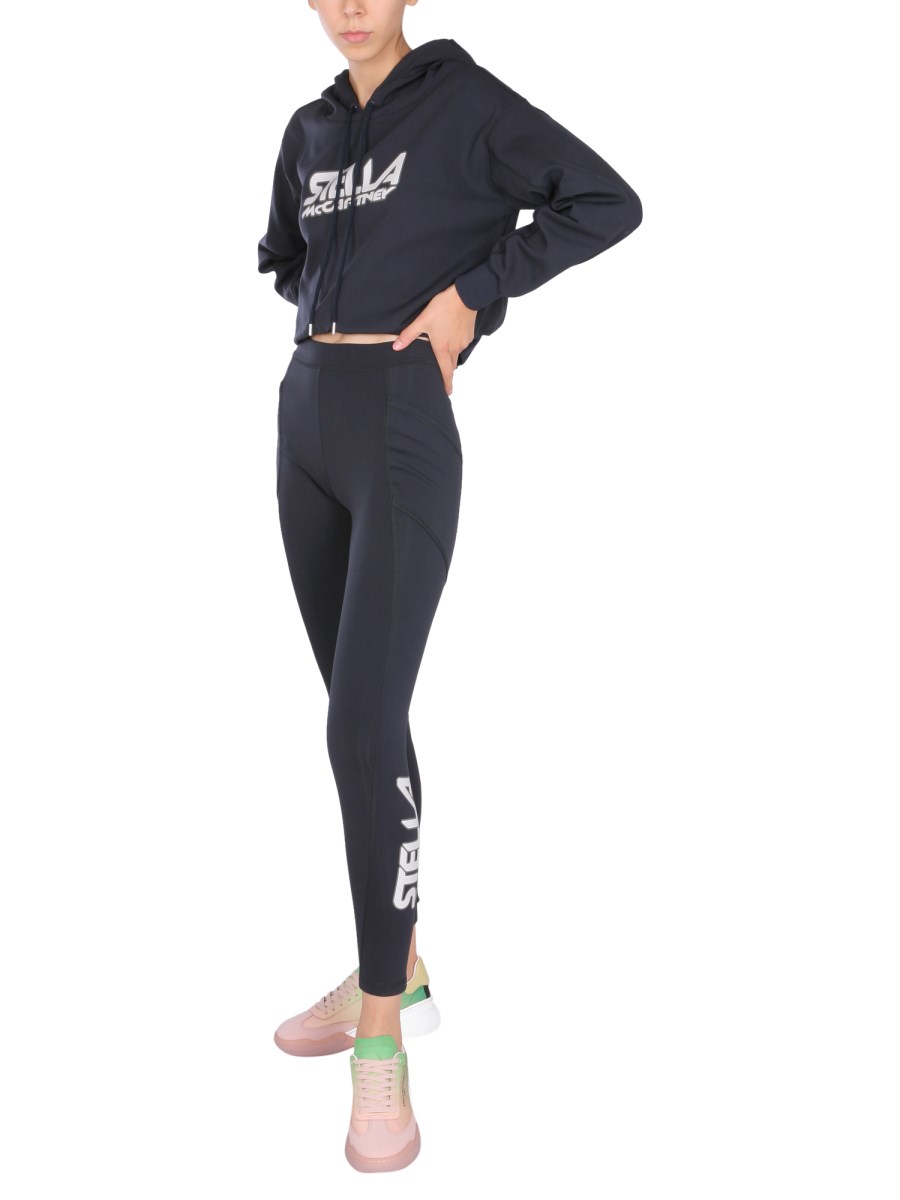 STELLA McCARTNEY FELPA SCUBA CON CAPPUCCIO E STAMPA LOGO
