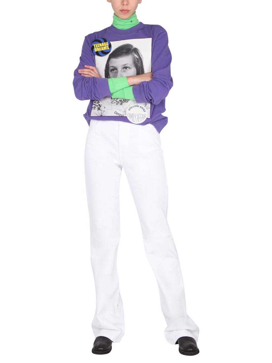 RAF SIMONS FELPA TEENAGE DREAMS IN COTONE DESTROYED