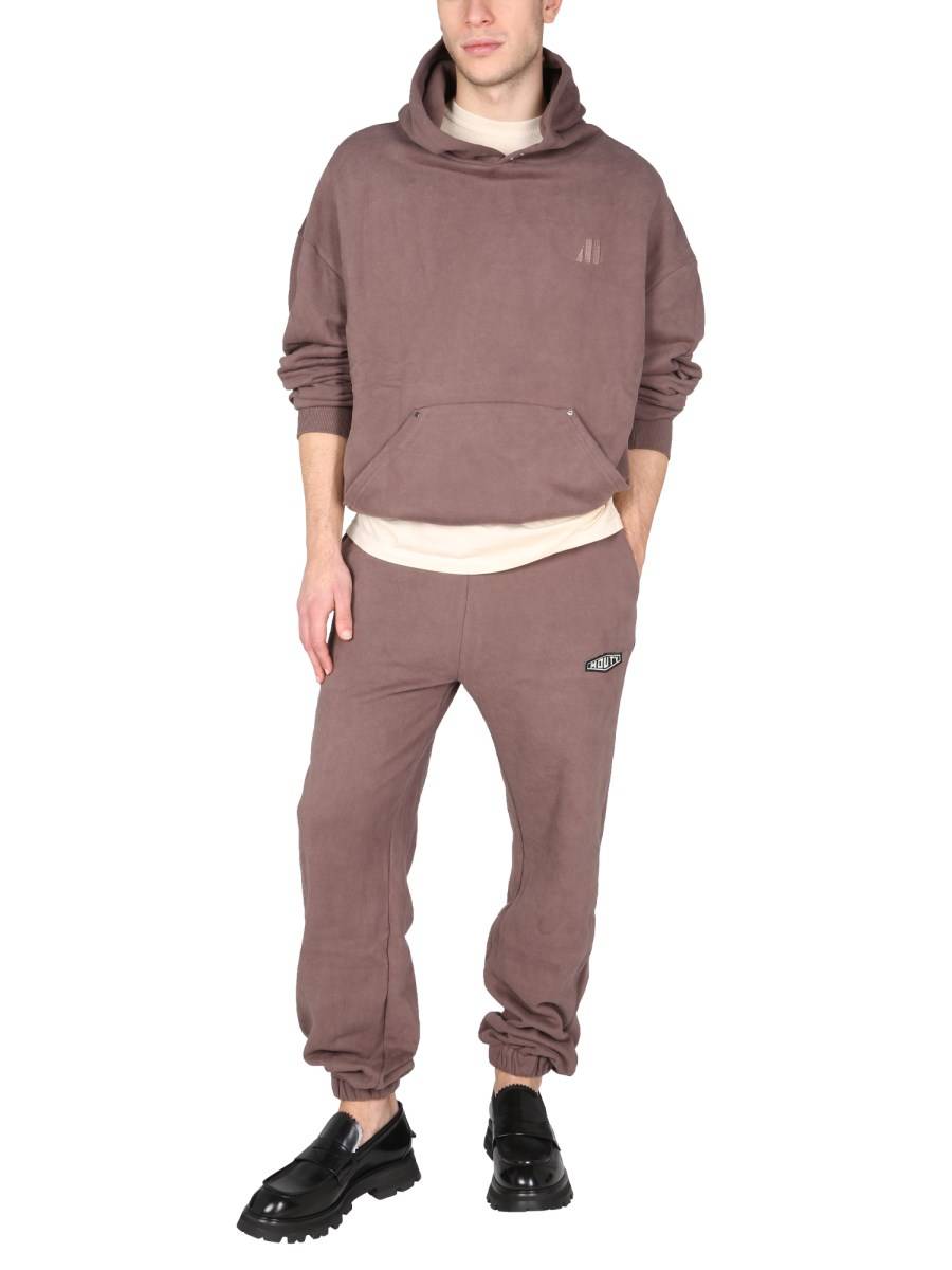 MOUTY FELPA TEXAS OVERSIZE FIT IN COTONE CON LOGO RICAMATO