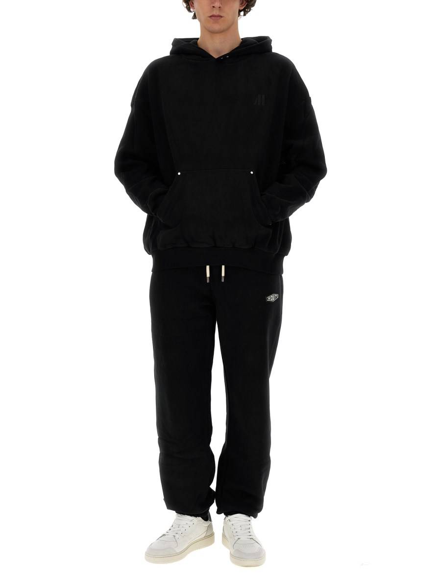 MOUTY FELPA TEXAS OVERSIZE FIT IN COTONE CON LOGO RICAMATO