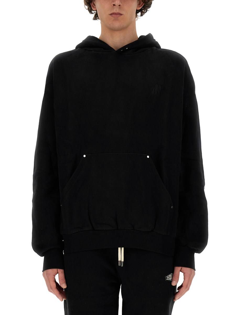 MOUTY FELPA TEXAS OVERSIZE FIT IN COTONE CON LOGO RICAMATO